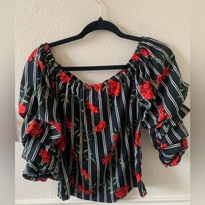 Off shoulder floral top